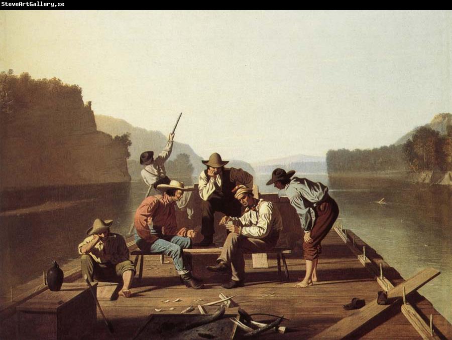 George Caleb Bingham Boater playing the Card